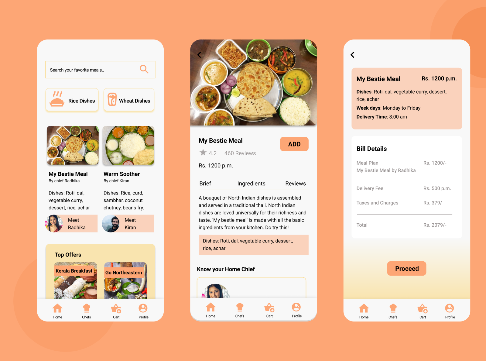 Home Chefs Food Delivery App by Sindhu Pinnamaneni on Dribbble