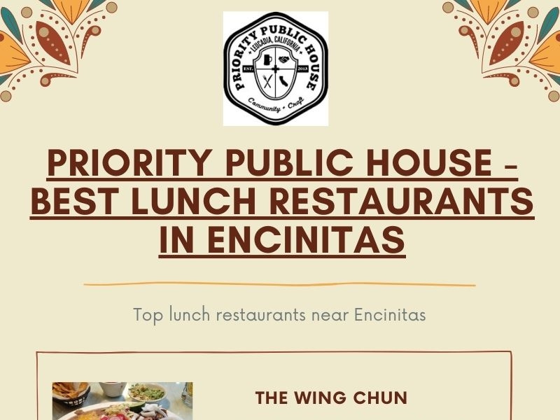 top lunch restaurants near Encinitas by Priority Public House on Dribbble