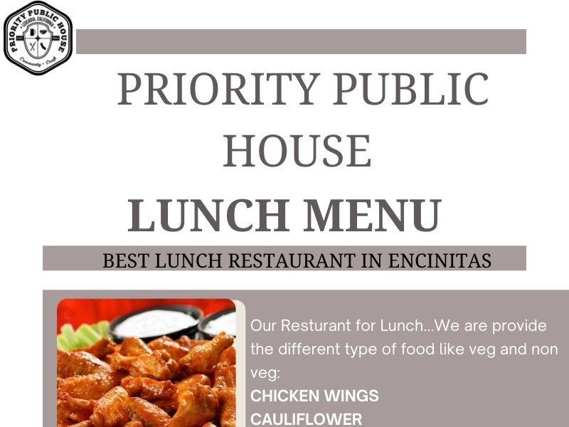 Top lunch restaurants near Encinitas by Priority Public House on Dribbble