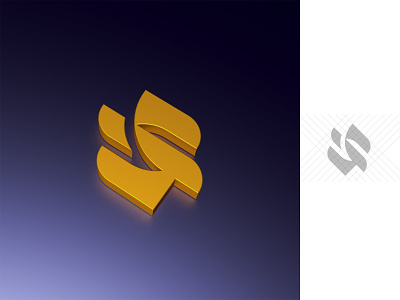 S and I 3d cinema4d concept geometric i letter icon logo logo design modern s letter simple symbol