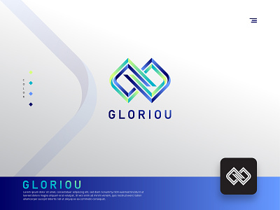 Gloriou / G letter logo concept g letter geometric glorious gradient grid icon infinity logo logotype modern tech technology ui ux