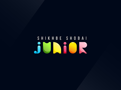 Shikhbe Shobai Junior Logo branding cartoon colorful concept cool design illustration junior kids logo logo modern typography vector