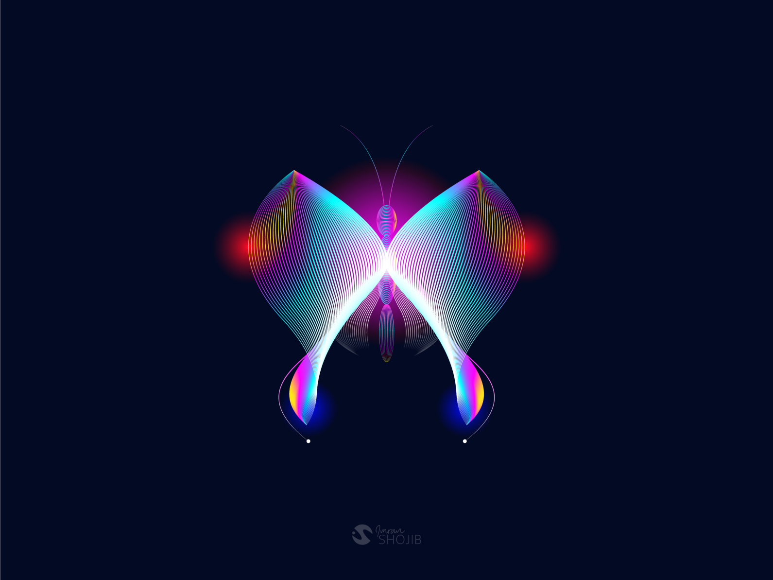 Neon Butterfly Illustration by Imran Shojib on Dribbble