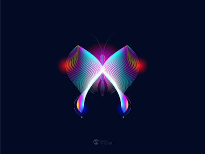 Neon Butterfly Illustration butterlfy colourful concept cool design graphic illustration modern neon effect vector