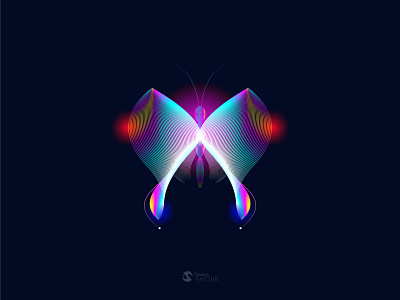 Neon Butterfly Illustration