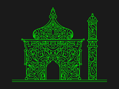 Mosque Line Art design illustration islamic art line art mashjid mosque muslim vector