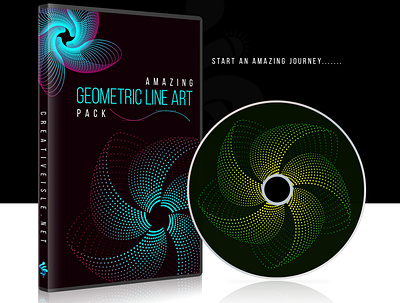 Geometric Line Art Pack cd dvd cover colorful concept creative design fantasy free geometric line art gradient graphic design illustration illustrator line art modern pack package design vector