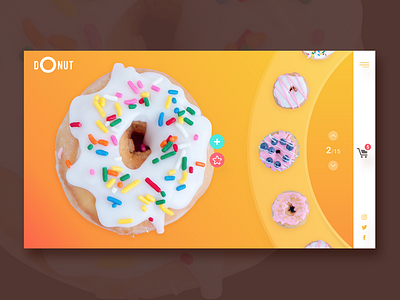 Donuts cake donut interface landing page ui web web design website yellow