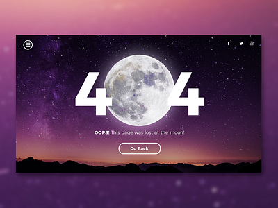 Oops! 404 404 error errorpage interface landingpage minimalist moon ui web webdesigner website