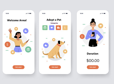 UI/UX Design - Pet App | Animated Theme animation app branding creative design design elements graphic design illustration inceptious logo motion graphics ui ui ux ui ux design uiux vector