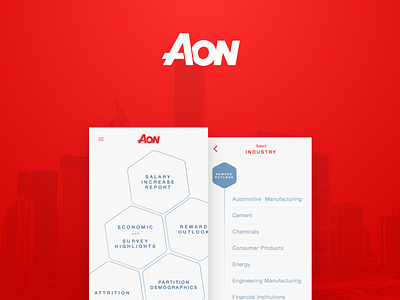 Aon- Rebound android aon app carreer dashboard grappus interface ios mobile red ui ux
