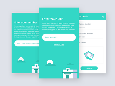 OTP & Mobile Number Expolration android grappus green illustrations ios mobile number otp phone ui ux