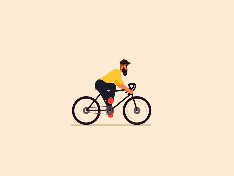 Motion Series #3- Enjoy the Ride colour cycle illustration man material motion ui ux web wind