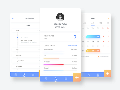 Leave Tracker 1.0 by Vikas Raj Yadav on Dribbble