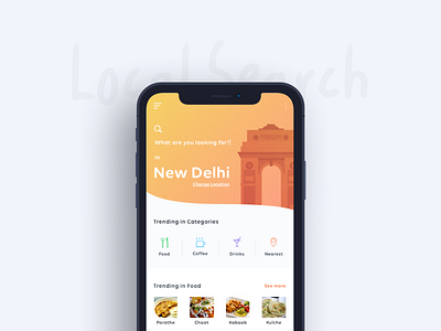 Local Search App 10 dashboard food gate icons illustartion india iphone new delhi ui ux x