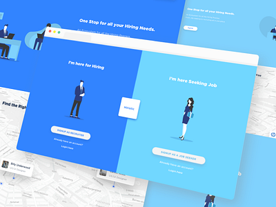 Hirsitic Landing Page Preview banglore hiring illustration minimal portal recruiter student ui ux vraj247 web