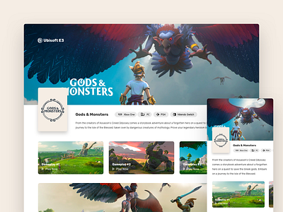 Ubisoft E3 : Gods and Monstors concept dashboard game gods landing page monsters ubisoft ui ux web