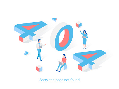 404 Page 404 illustration isometric people