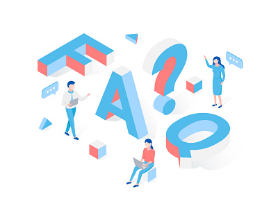 FAQ isometric illustration faq flat illustration isometric people