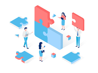 Business Solution business isometric people solution