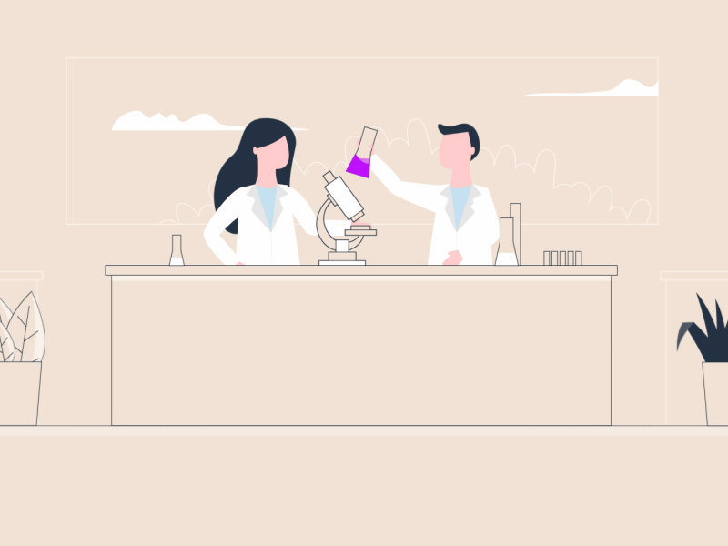 Researchers in a lab by Victor Voltz on Dribbble