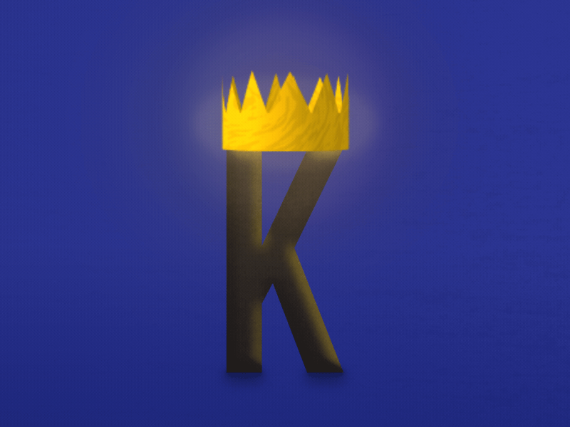 K | 36 Days of Type 2d after effects animation crown king light loop mograph motion design motion graphics shine