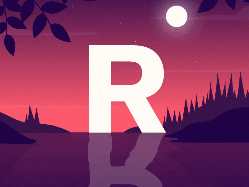 R | 36 Days of Type 2d 36 days of type after effects animation illustration light mograph moon motion design motion graphics reflection shapes shooting star water