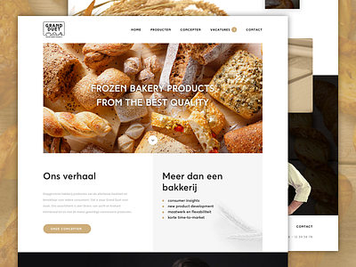 Grand Duet - frozen bakery products bakery bread corporate experience homepage slider testimonials ui ux webdesign website