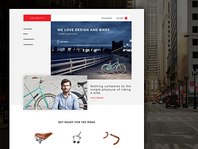 Veloretti - redesign bike bikes concept experience idea menu redesign veloretti website