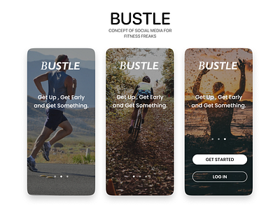 BUSTLE - FITNESS SOCIAL MEDIA branding graphic design ui