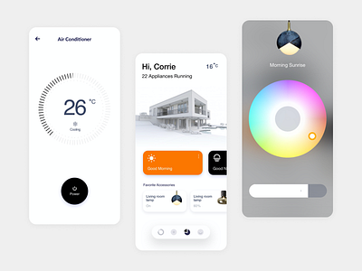 Smart Home App app branding clean design interaction design iot smart home ui ux
