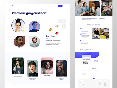 Lightsaber Team Page app boosted branding clean design interaction design trending ui ux