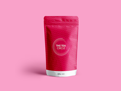 The Tea Circle brand branding colour creative design drink food fun graphic design identity logo logo design logotype packaging packagingdesign pink tea tea bag typography vector