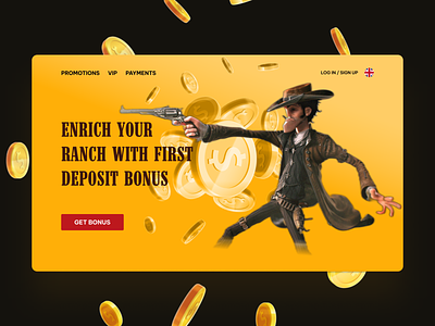 Gambling platform "WildRanch" Casino bets casino casinoplatform chips coins desktop gamblers gambling platform ui ux wildweststyle