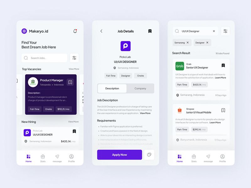 Makaryo.id - Job Finder Mobile App by Rizal RFK for Pickolab Studio on ...