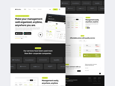 Gonline - Sales Management Landing Page analytics card chart clean component crm design erp landing page management marketing saas sales sales management statistics task management ui unique ux web