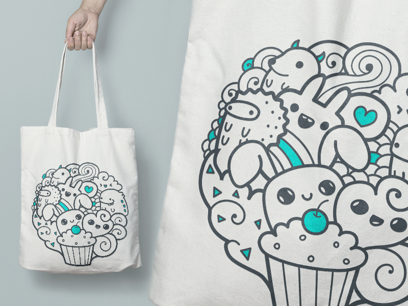 DIY Doodle Bag - Love Hearts - Life of Colour