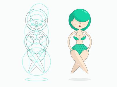 My Girl bikini boobs circle cute draw girl hipster illustration line sexy sketching vector