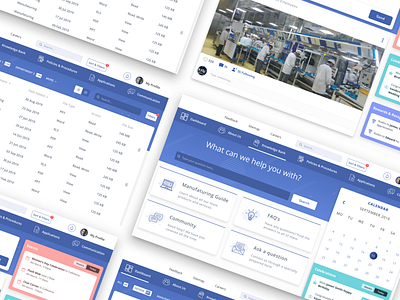 Employee Management System blue dashboad management system ui ux