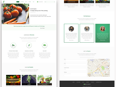 Agrowave contanct us food fruits green sketchapp testimonials ui ux vegetables website website design