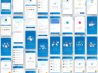Service provider app blue design listing mobile app profile service provider app service seeker sketchapp ui ux walkthroughs