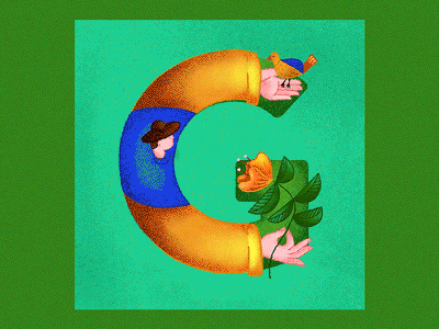 G is for Gardener 2d 36daysoftype aftereffects animation character design gif motion shapes texture vector