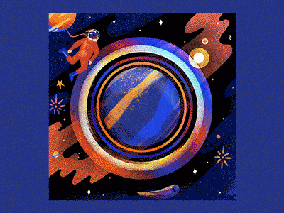 O for Outer Space 2d 36daysoftype aftereffects animation character design gif motion shapes vector