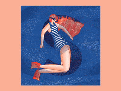 S is for snorkeling in the sea 2d 36daysoftype aftereffects animation character design gif motion shapes texture