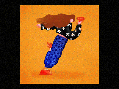 7 2d 36daysoftype aftereffects animation character design gif hair motion shapes texture