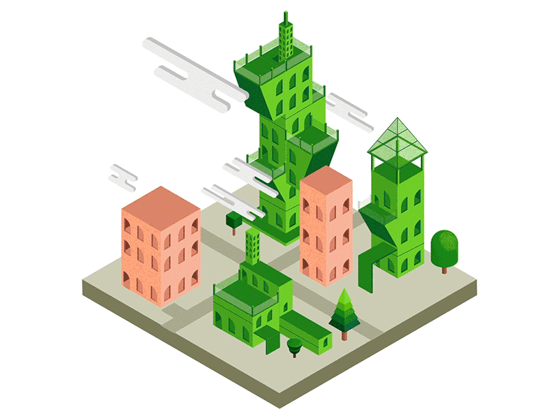 City Build 2d aftereffects animation build city color design gif isometric motion shapes texture