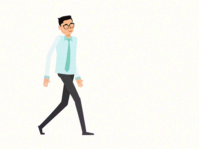 Technology 2d aftereffects animation character gif ipad motion shapes transition walking