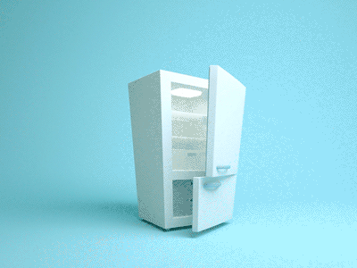 3D Bouncy Fridge 3d 4d animation bouncy build c4d cinema fridge gif low poly octane