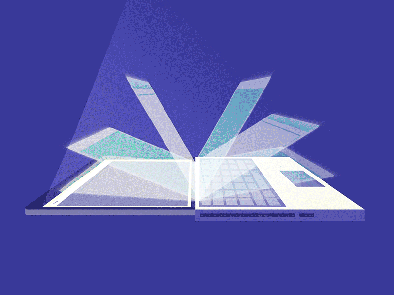 Windows in a laptop 2d aftereffects animation build design gif illustration motion shapes texture