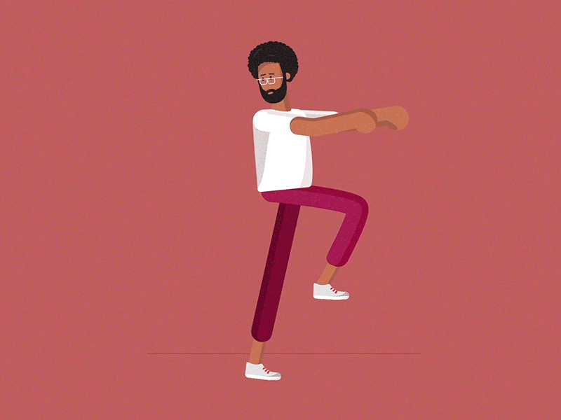 Running Man 2d aftereffects animation character dance design gif illustration loop motion runningman